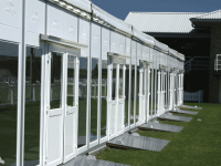 Marquee panel doors with windows